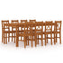 Maison Madeleine -  9 Piece Dining Set Pinewood Honey Brown